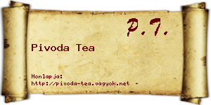 Pivoda Tea névjegykártya